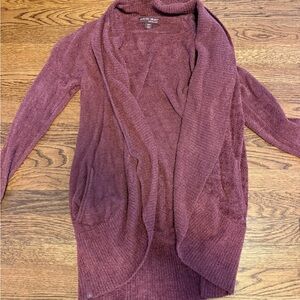 Barefoot Dreams Burgundy Open Front Cardigan